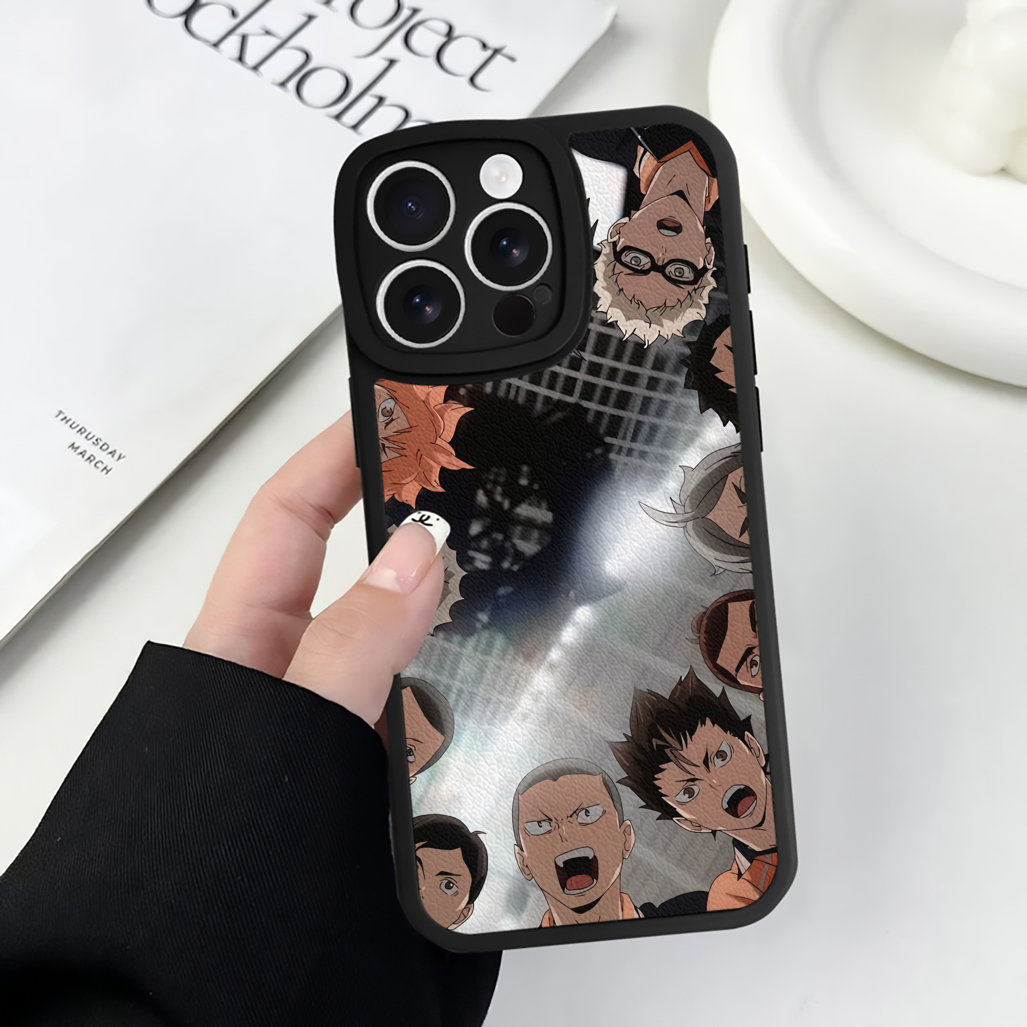 （画像用） ハイキュー!! Haikyu!! 【iPhone 16シリーズ対応】シリコンスマホケース（レザー調） 材質：シリコン